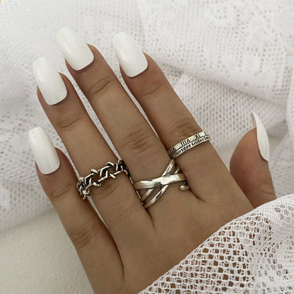 Hip-hop cool style ring 3-piece set