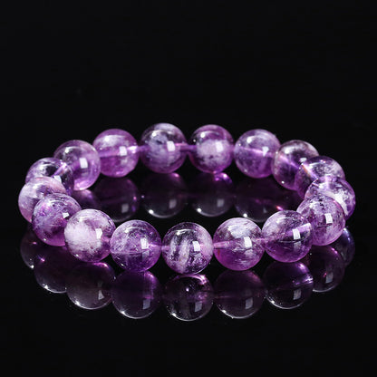 Pulsera de cristal de pelo de conejo morado natural 