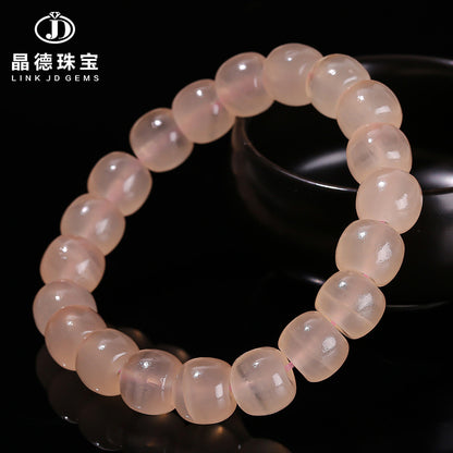 Natural Grapefruit Pink Afghan Jade Old Bead Bracelet