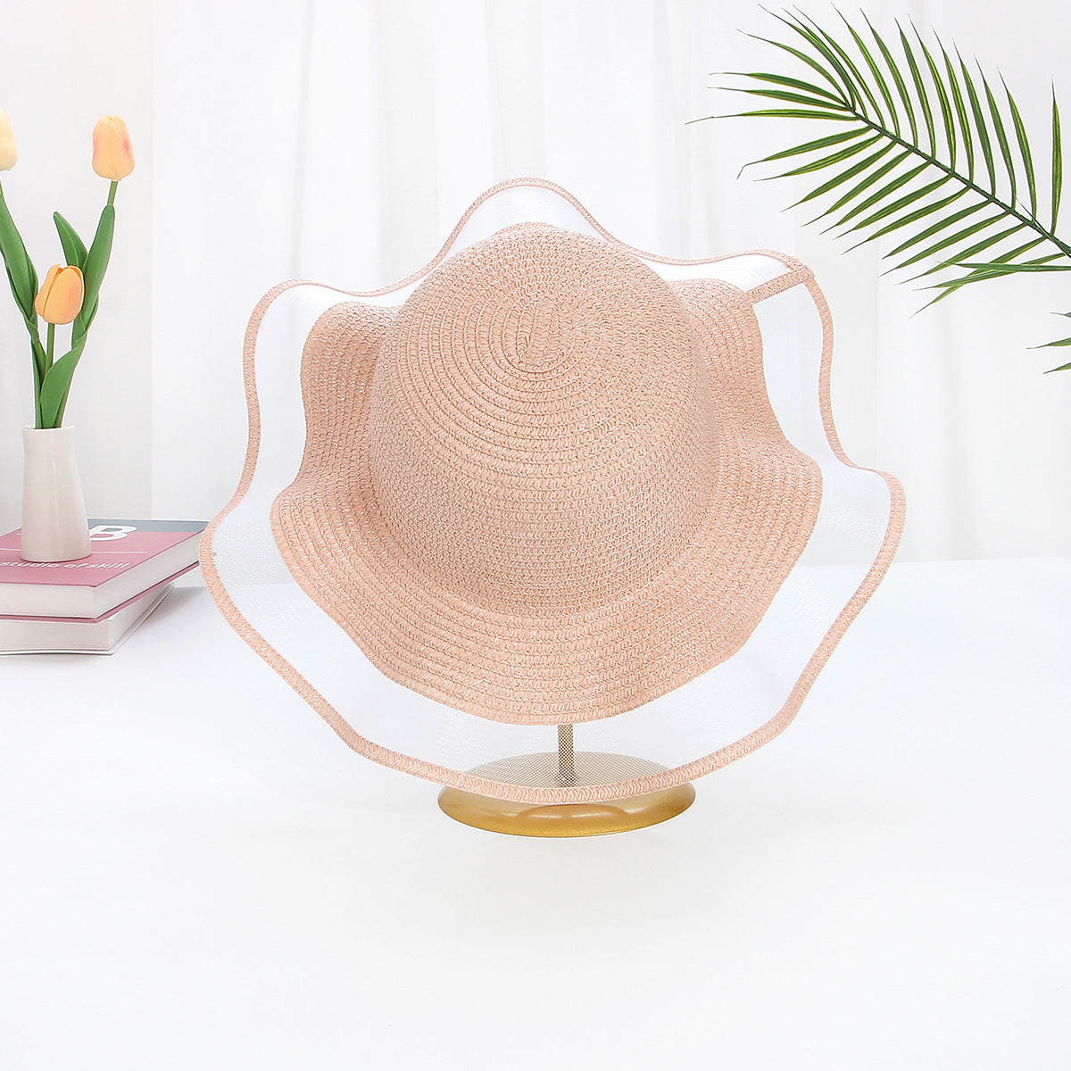 Mesh Wave Straw Hat DIY Hat Blank Big Brim Sun Protection