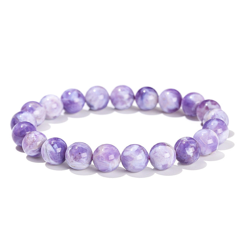 7A Natural Milk Cover Purple Jade Crystal Bracelet