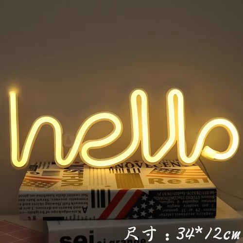 LED neon light arrangement small colored lights