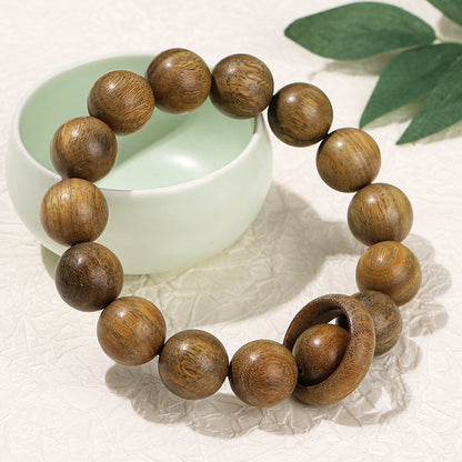 Green sandalwood running ring bracelet.