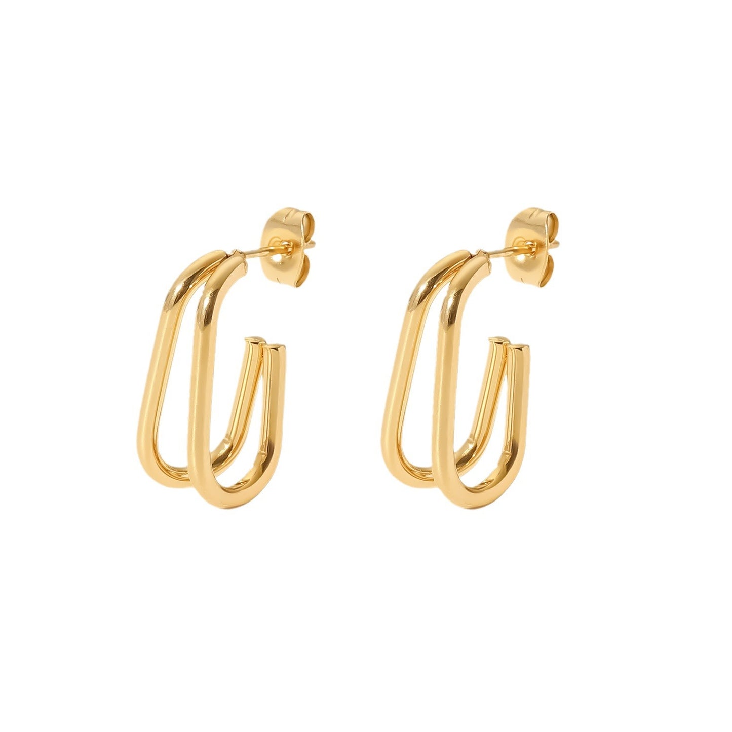 Double line geometric earrings for women