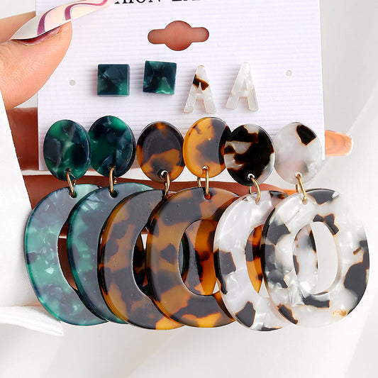 New Acetate Oval Earrings