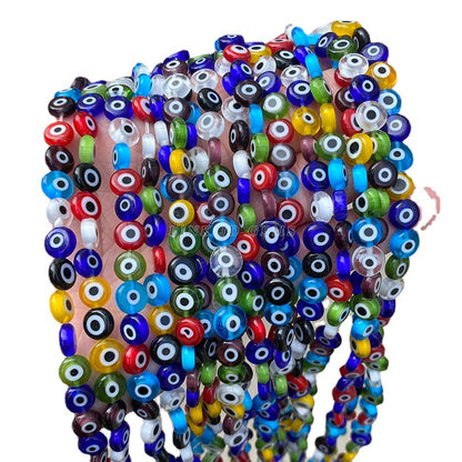 Eye Beads Devil's Eye Flat Round Loose Beads