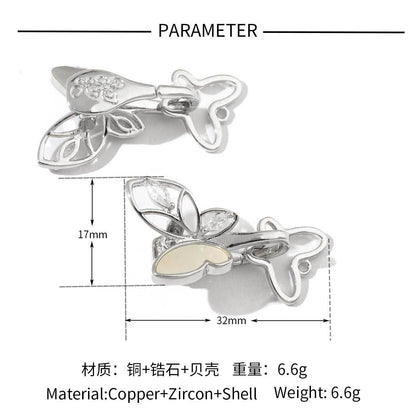 Flower shell copper zircon removable universal buckle