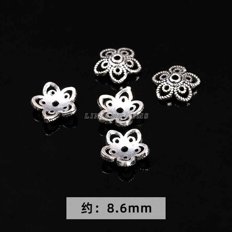 S925 silver bead spacer accessories flower tray snowflake spacer