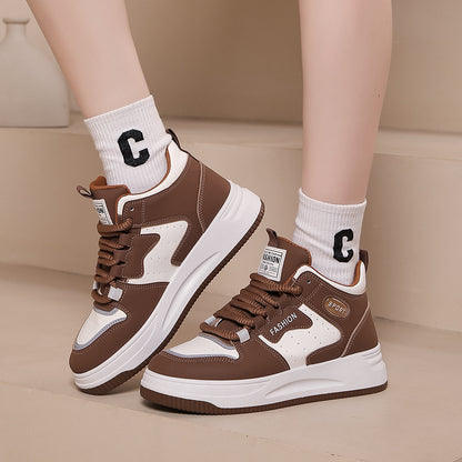 Women's thick-soled high top shoes