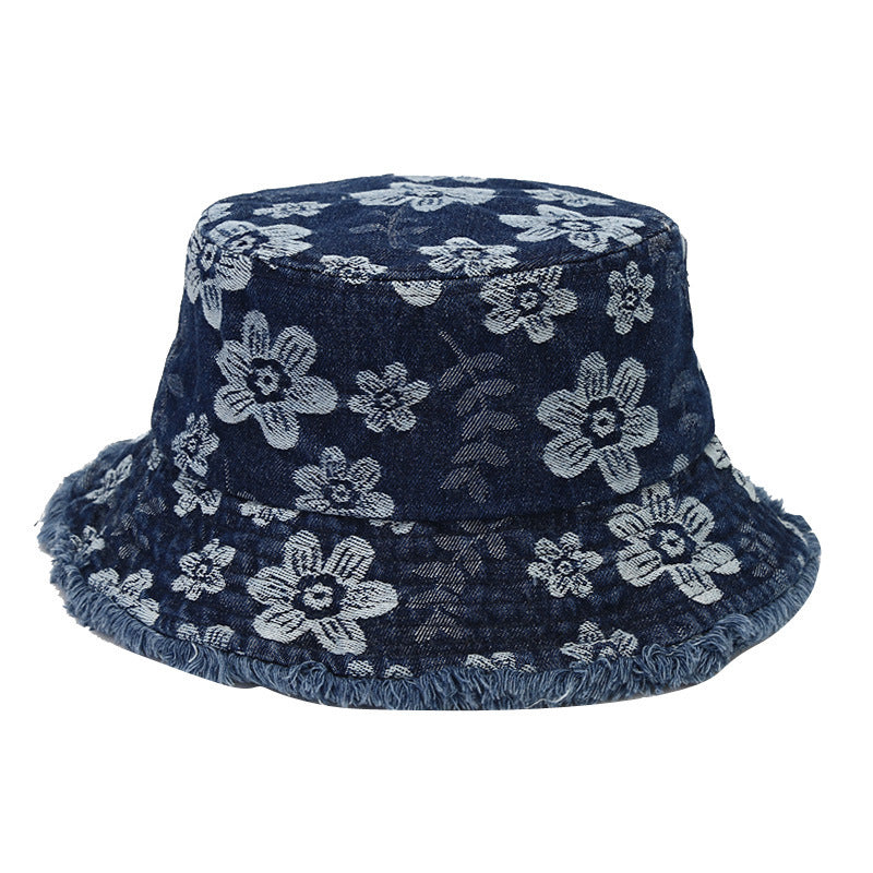 Chic Denim Flower Hat