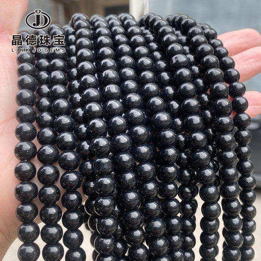 Imitation black agate glass beads loose beads