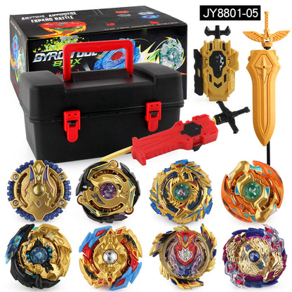 12-Piece Burst Spinning Top Attack Set with Dual Launchers, Battle Tops Toolbox Gift