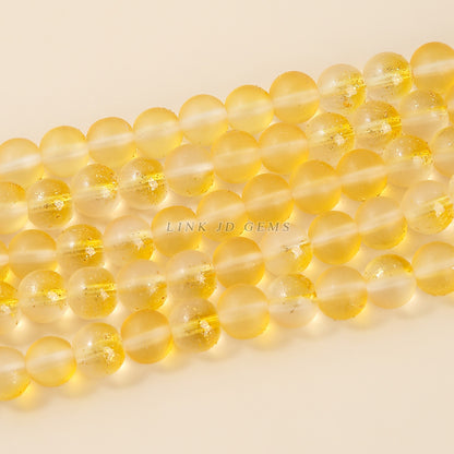 Czech Glazed AB Symphony Gold Loose Beads