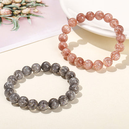 Crystal optimized copper super seven round bead bracelet