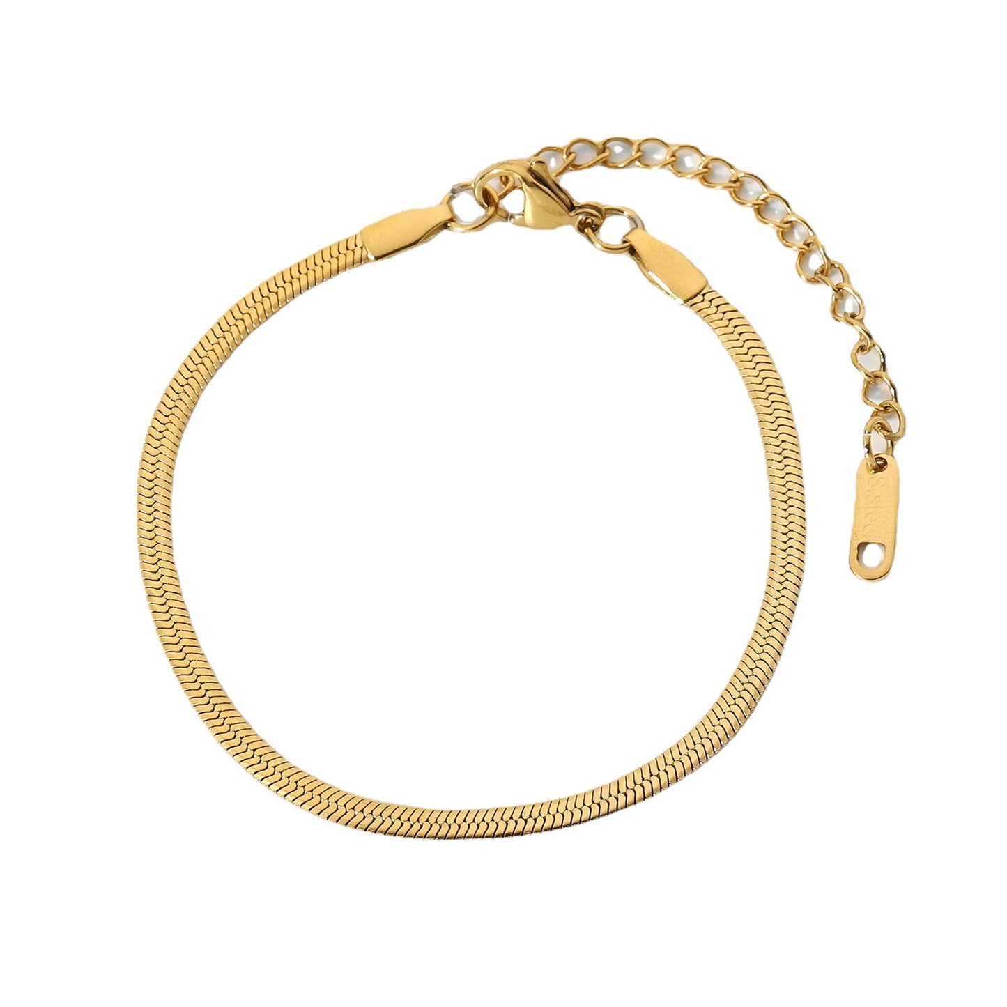 Gold 3mm blade chain snake chain bracelet