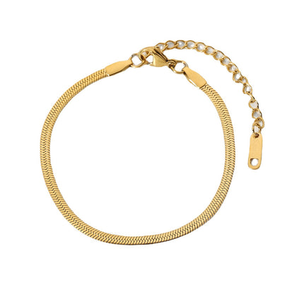 Gold 3mm blade chain snake chain bracelet