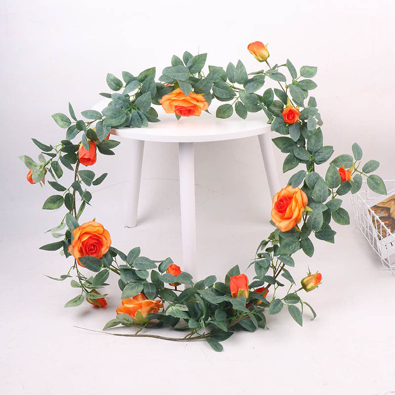 Rose vine artificial flower wall plastic artificial green plant wall hanging