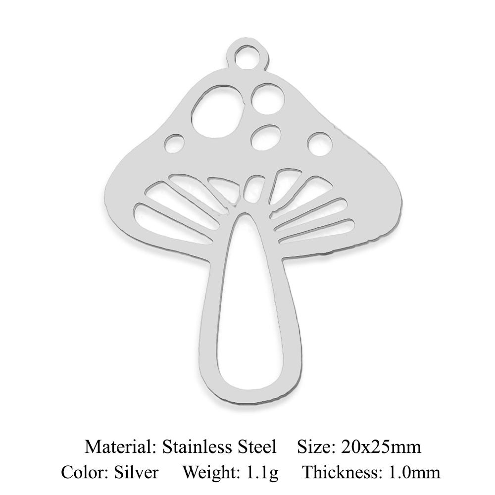 5 pcs/titanium-covered steel DIY sunrise love mushroom pendant.