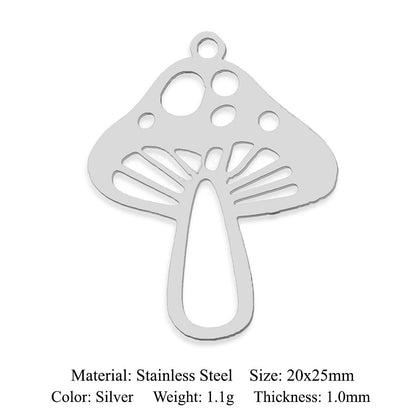 5 pcs/titanium-covered steel DIY sunrise love mushroom pendant.