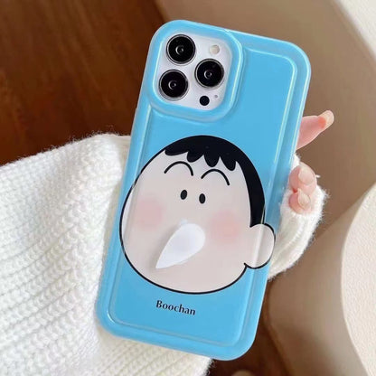 Funda anti-estornudos giratoria con diseño de dibujos animados para iPhone XR y Apple 15 Pro Frame Airbag 