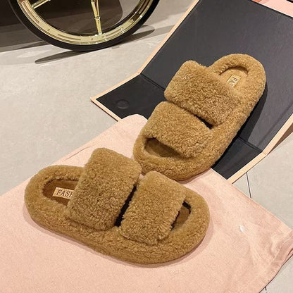 Lamb wool slippers