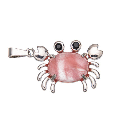 Crab Agate Oval Crystal Pendant