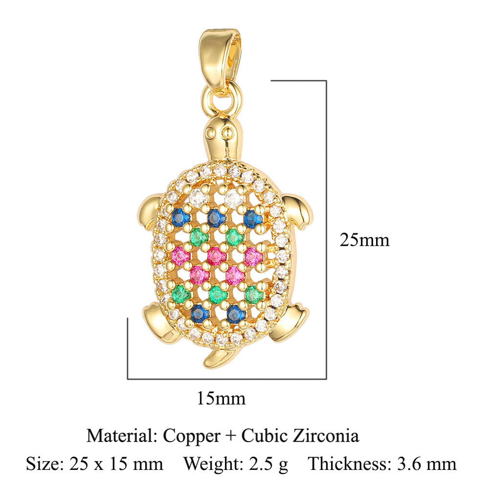 Fly color zirconium copper micro-inlaid necklace pendant