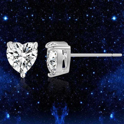 5A zircon love stud earrings woman