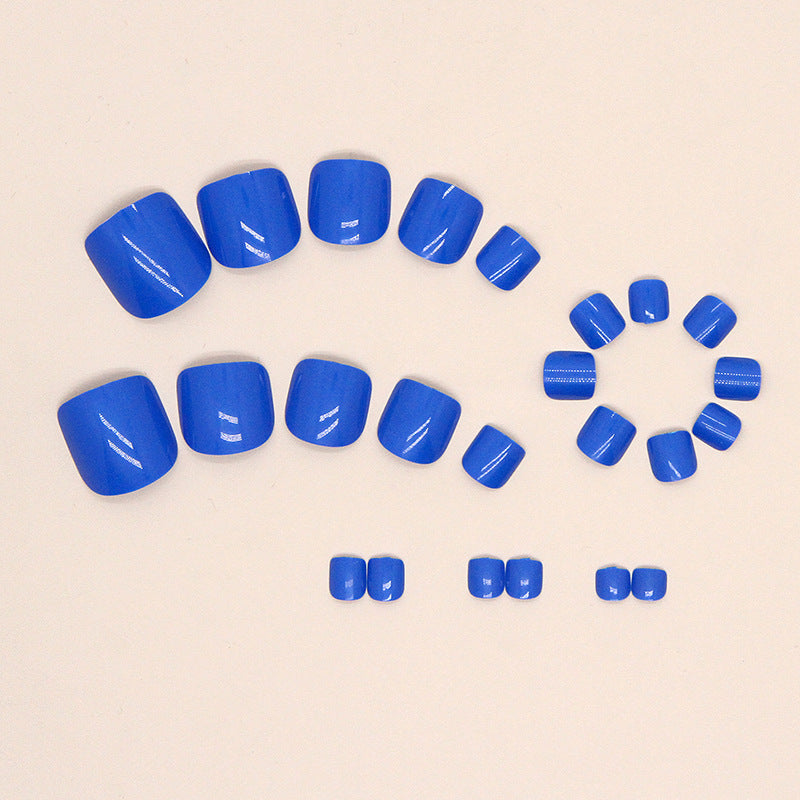 Ocean Blue Solid Toe Nails