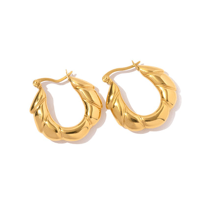 Irregular smooth 18k gold-plated earrings