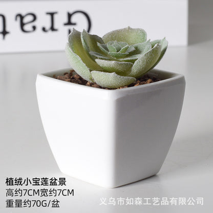 Simulation of succulent plastic bonsai artificial flowers combination