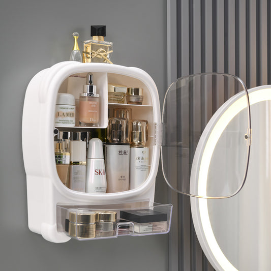 Wall-Mounted Large Capacity Makeup Organizer