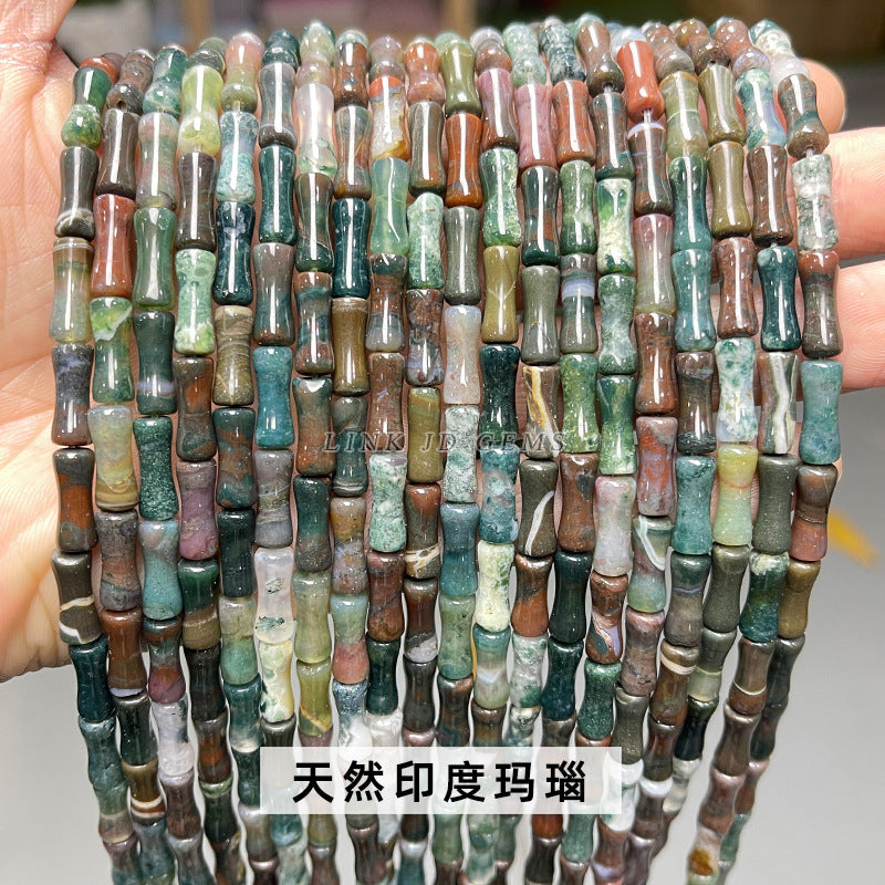 5 * 12Mm natural olivine bamboo beads loose beads