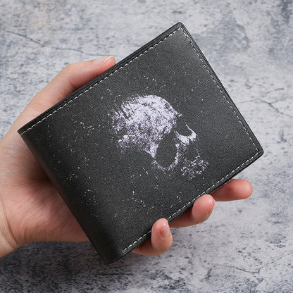 Vintage skull print men's and women's wallets