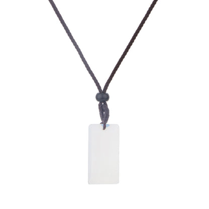 Crystal Rectangular Square Pendant Necklace