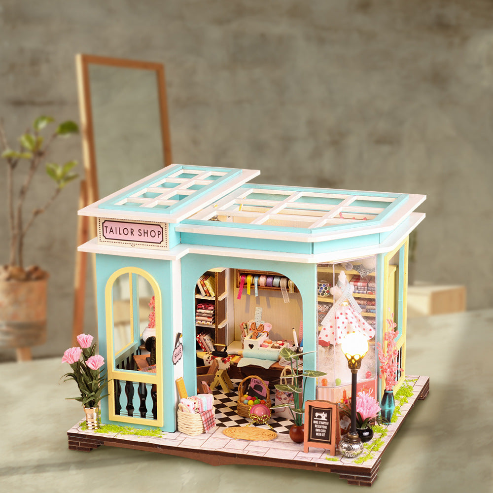 DIY Mini House Tailor Shop Model Toy