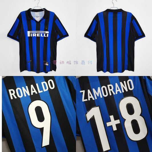 98-99 Inter Short Sleeve Retro Ronaldo Baggio Zanetti Morano Thai Jersey