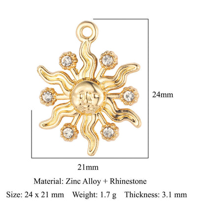 5 pcs/pack butterfly sun alloy pendant