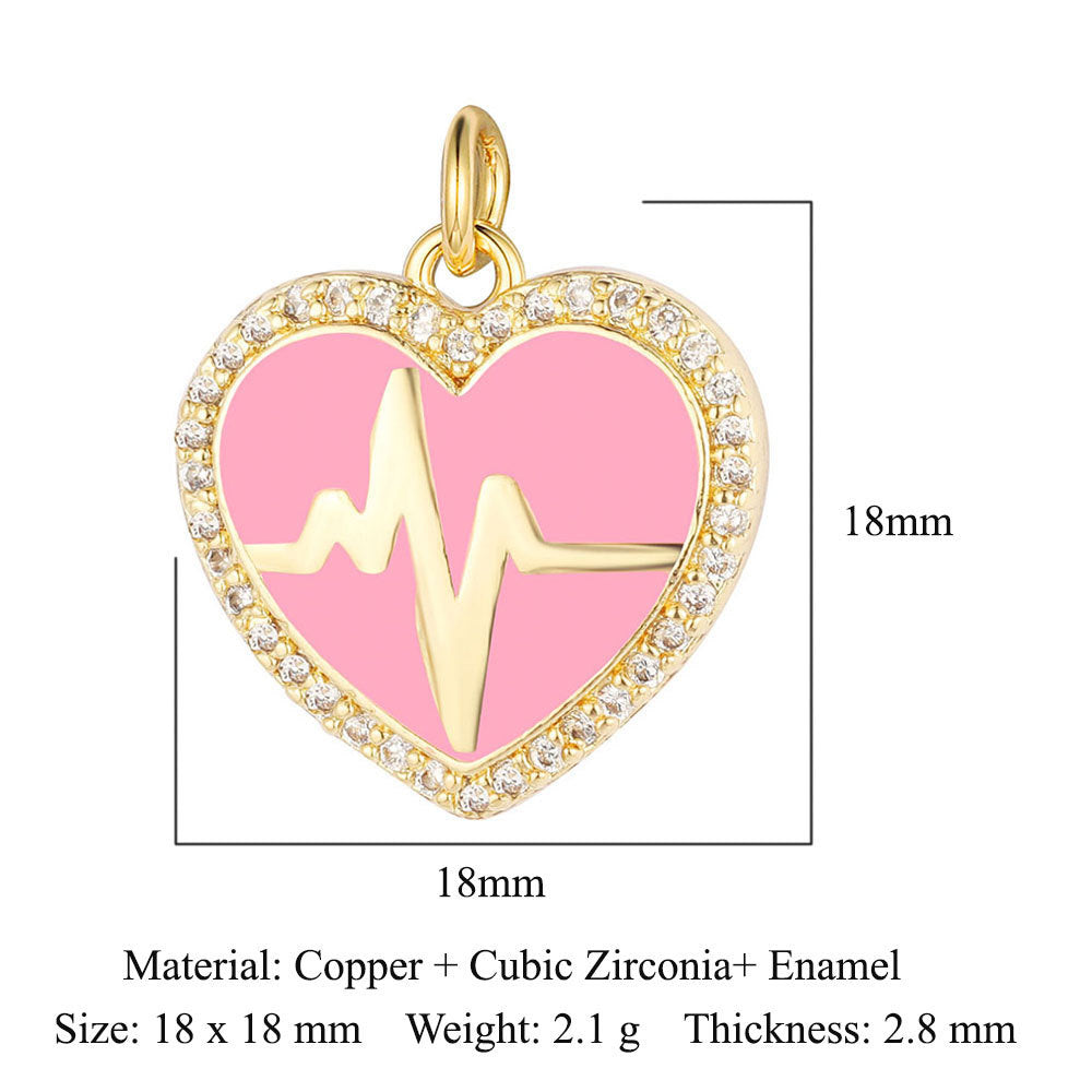 Heartbeat Eyes Mom Copper Zircon Pendant