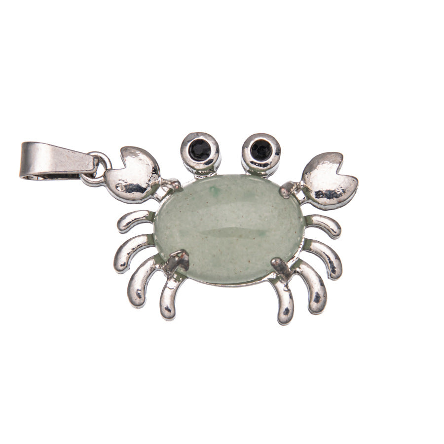 Crab Agate Oval Crystal Pendant