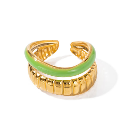 Green drip double bread grain ring