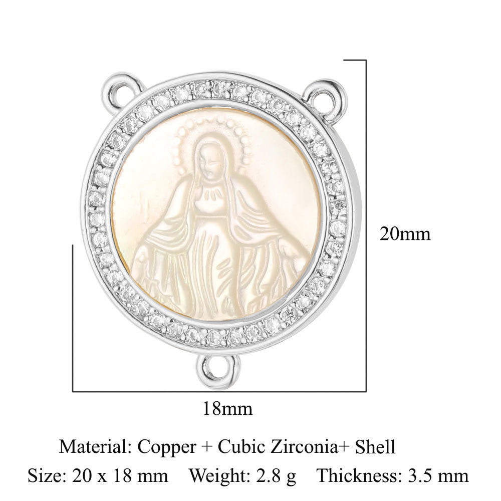 Copper zircon pendant Virgin DIY jewelry pendant