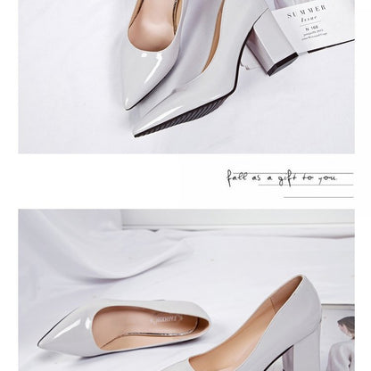 PU pointed high heels women's shoes