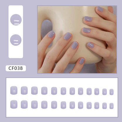 Glossy Solid Color Square Nails