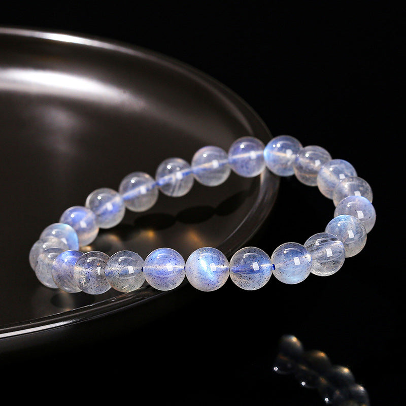 5A natural blue gray moonstone bracelet.