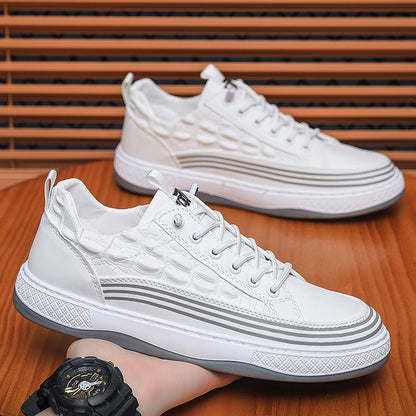 Ice Silk Soft-Sole Breathable White Sneakers