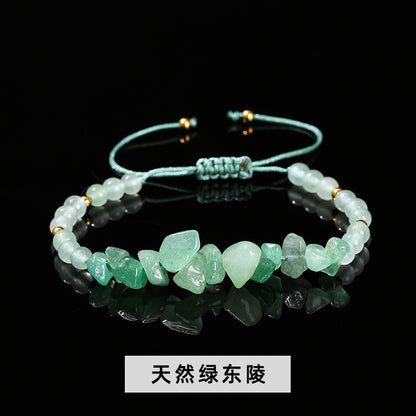 Natural crystal gravel woven bracelet