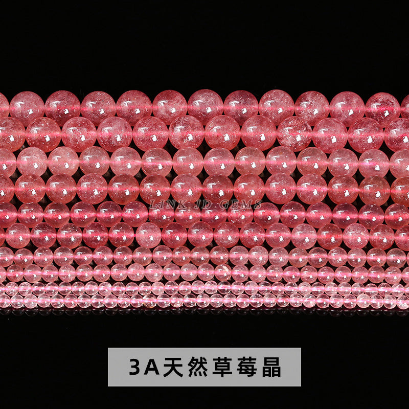 3A natural strawberry crystal round beads loose beads