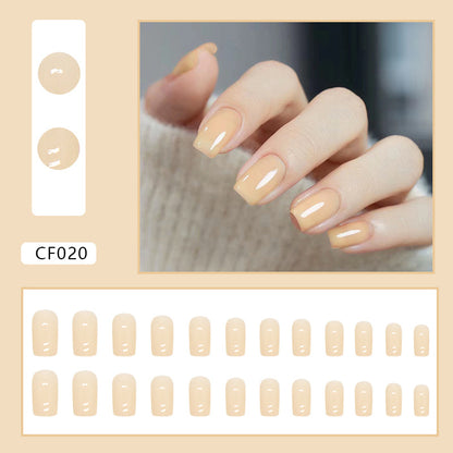 Goose Yellow Medium-Length Square Fake Nails