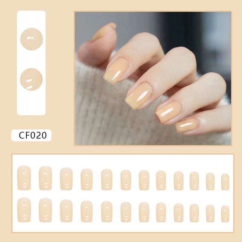 Glossy Solid Color Square Nails